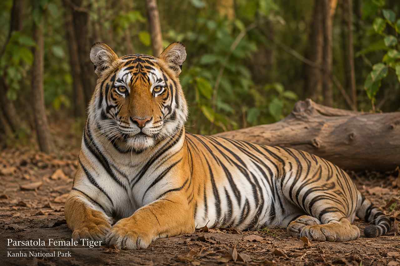 Tiger Identities and Movements in Kanha Tiger Parsatola Female Tiger